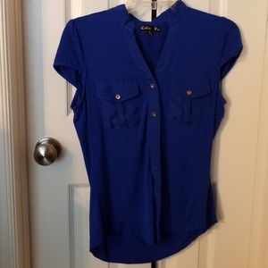 Dressy blue button down shirt